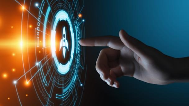 Virtual touch screen with rocket button