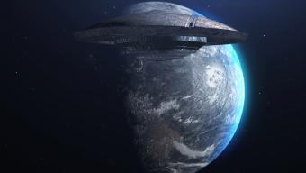 UFO in orbit around Earth